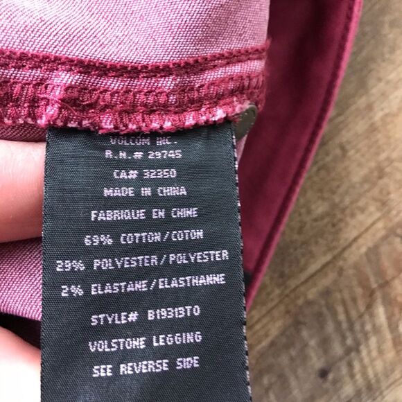 Volcom Volstone Legging Fit Jeans Magenta Sz 3 - Picture 6 of 8